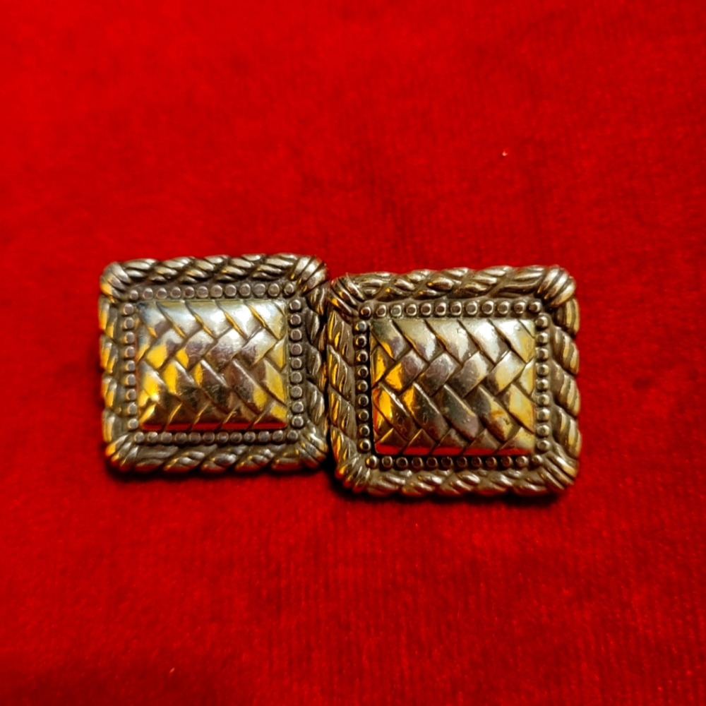 Brighton Square Silver Clip earrings